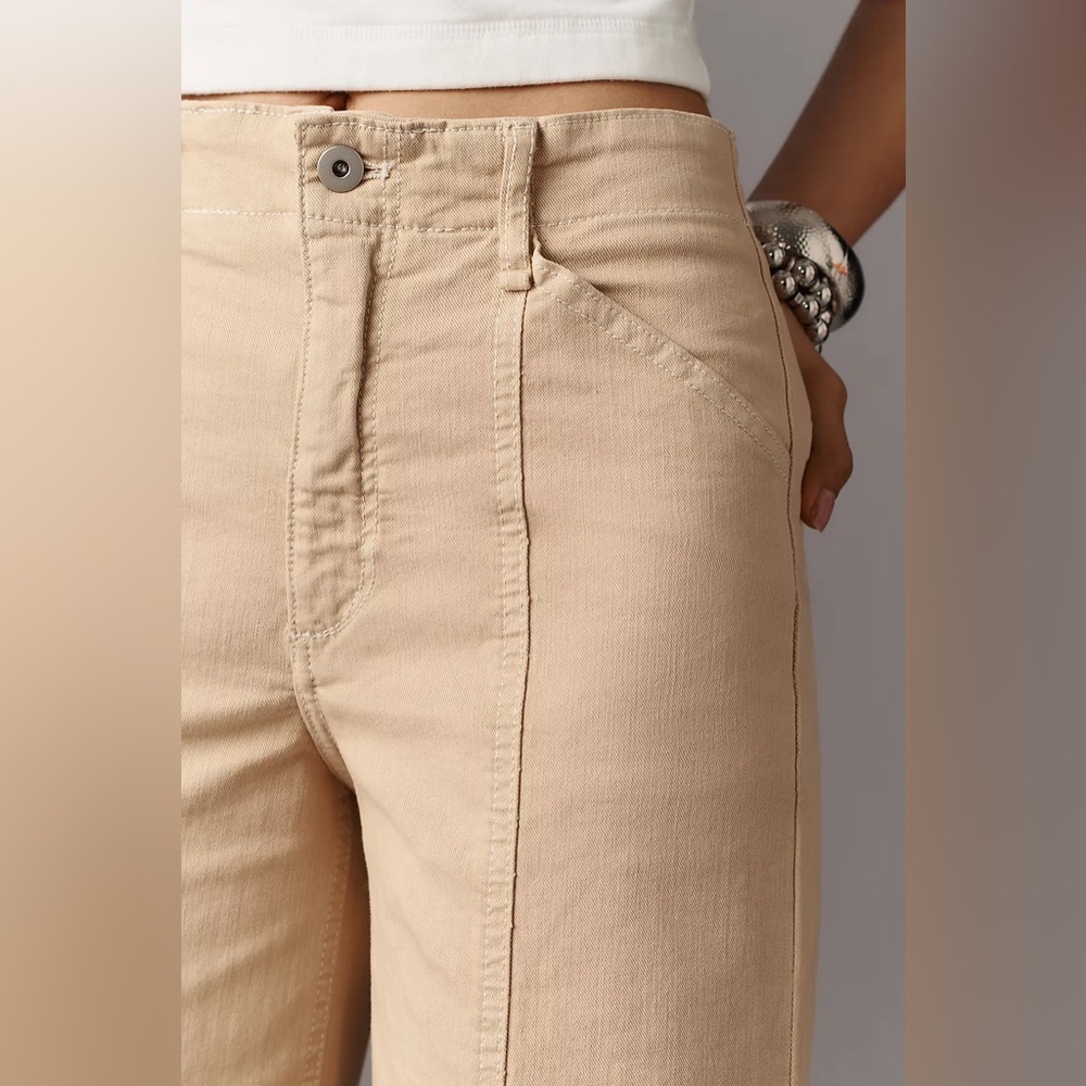 NWT! Anthro The Delaney Crop Clean-Seamed High-Rise Wide-Leg Jeans by Maeve - 🏆🍊 - Picture 3 of 5